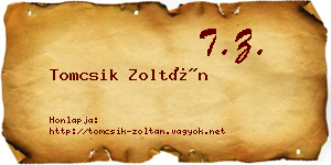Tomcsik Zoltán névjegykártya