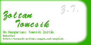 zoltan tomcsik business card